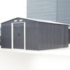 XXXL Apex Rooftop Steel Garden Shed Free Base Outdoor Storage Large Tool Room