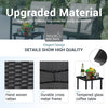 3 Piece Rocking Rattan Bistro Patio Garden Furniture Set - 1 Table & 2 Chairs