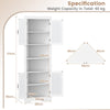 171cm Tall Corner Cabinet Space-saving Triangular Buffet Cabinet White