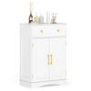 Bathroom White Floor Cabinet Freestanding Storage Cupboard with Drawer