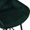 2X Green Velvet Bar Stools Kitchen Breakfast Stool Footrest 65 cm Padded Seat