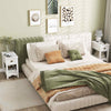 Set of 2 Rectangular Nightstand Retro Side Table with 1 Drawer White