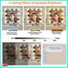 Dressing Table Set Vanity Makeup Desk with Stool And 3-Color LED Lighted Mirror
