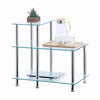 3 Tier Clear Tempered Glass Corner Sofa Table Step Side End Table Storage Shelf