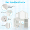 Toddler Vanity Table and Chair Set Princess Makeup Vanity Set-White