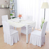 100x White Pleated Skirt Chair Covers Seat Protector Slip Stretch Dining Wedding