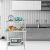 Commercial Stainless Steel Catering Table Work Bench Worktop Backsplash / Wheel