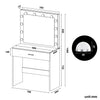 Modern LED Black Dressing Mirrored Makeup Table Vanity Set with Stool & Drawer