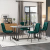 Set of 4 Dining Chairs with Backrest Metal Legs Living Room Kitchen Chairs Green