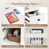 Bedroom Side Table Storage Cabinet Nightstand w/USB Ports & Outlets-White