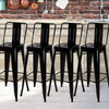 Tolix Industrial Breakfast Bar Stool Chair Set 4X Metal Bistro Counter Bar Chair