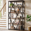 Tribesigns 71-inch Tall Bookshelf, Industrial 6 Tier Large Bookcase, Brown