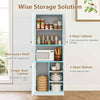 166cm Modern Hutch Cabinet Kitchen Pantry Storage w/Microwave Stand-White
