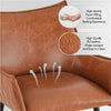 Set of 2 Modern Bar Stools PU Leather Counter Stools with Metal Legs Brown