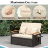 Rattan Garden Furniture Set 2 Seater Brown Patio Sun Lounger Daybed Sun Bed