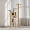 Mondeer 184cm XXL Wooden Cat Tree Cat Towers 2 Cat Houses & 11 Scratching Posts