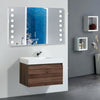 Large LED Bathroom Mirror Heated IR Sensor Clock With Shaver Socket Demister