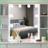 Modern Vanity Dressing Table Makeup Desk with LED Light Mirror Stool Shelf Set