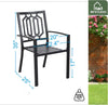 2Pcs Outdoor Patio Dining Stackable Chair Wrought Iron Furniture Bistro Chair