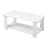 Rectangular Coffee Table Side End Table Wooden TV Stand with Storage Shelf Rack