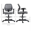Ergonomic Drafting Chair Tall Office Stand Desk Chair with Foot Ring, Arm, Wheel