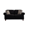2, 3 Seater Black Linen Fabric Couch Sofa Armchair with 2 Pillows Living Room