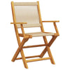 3 Piece Bistro Set Beige Polypropylene and Solid Wood S7H5