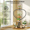 Strong Metal Plant Rack Floor Heart Shape Garden Flower Stand with 5 Pot Holders