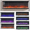 3-Side Glass Fireplace Insert Wall LED Fireplace Electric Inset Fire 40/50/60''