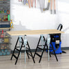 Twin Folding Work Horse Trestle Saw Horses Adjustable Height Stand Set 200kg