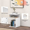 S-shaped Bedside Table Modern Side Table Sofa End Table with 2 Open Compartments