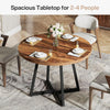 Round Dining Table for 2, 31.5" Industrial Kitchen Dinner Table with Metal Base