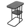 Black Marble Effect Table 2 Tiers Small Stand Side Unit Living Room Bedroom Dorm