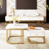 Coffee Table Square Nest of Tables Side Table with Metal Frame & Drawer Storage