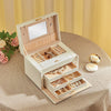 Mondeer 4 Tier Jewellery Box with Lock Mirror & 3 Drawers for Earring Necklace
