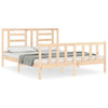 Gecheer Bed Frame with Headboard 160x200 Solid Wood Bed Frame O2T4