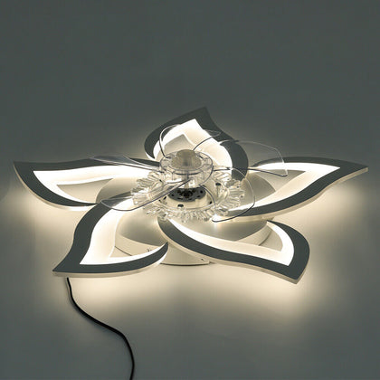 Modern Ceiling Fan with Smart LED Light Remote Control 6 Speeds 3 Color Dimmable