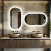 Large Oval LED Backlit Bathroom Mirror Defog Wall Vanity Mirror Washroom Bedroom