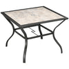 Square Garden Dining Table – Outdoor Patio Table w/ Parasol Hole & PC Top