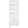 Corner Bathroom Cabinet Freestanding Bathroom Storage Unit, Open Shelves, White