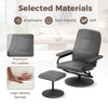 360°Swivel Recliner Upholstered Faux Leather Armchair-Grey