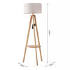 Bedside Light Free Standing Floor Lamp Tripod Holder Storage Shelf Linen Shade