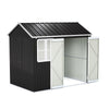 8.5X5.5FT Metal Garden Shed Apex Roof With Window & Double Doors Storage House