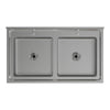 Stainless Steel Commercial Catering Table Work Bench Kitchen Double Sink Cabinet