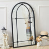 Large Window Garden Mirror Metal Arch Frame Indoor Outdoor Floral Decor UK