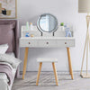 Modern Dressing Table with LED Lights Mirror White Vanity Make up Desk