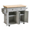 Kitchen Island Unit Butchers Block Trolley Breakfast Bar Table Storage Cabinet