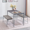 Rectangular Grey Marble MDF Top Dining Table Metal Legs Dining Room Kitchen