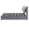 OTTOMAN BED 5FT KING UPHOLSTERED STORAGE BED FRAME WITH HEADBOARD AND 3 DRAWERS