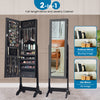 Lockable Jewelry Organizer Freestanding Jewelry Cabinet w/Full-Length Mirror
